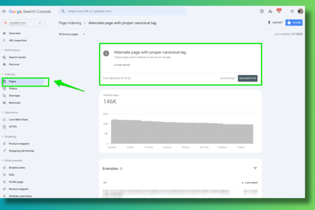 How to fix the ‘Alternate page with proper canonical tag’ error in Google Search Console